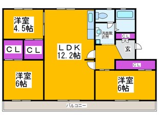 ヴィラナリー狭山8号棟の物件間取画像